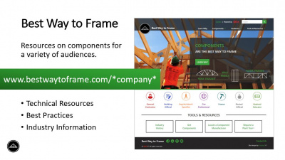 PowerPoint slide example directing people to the Best Way to Frame website